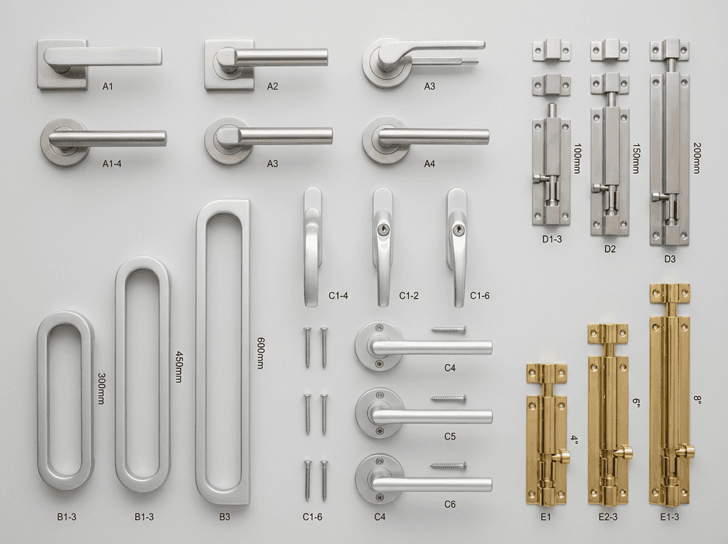 Bolts & Handles – Aluminium Hardware by Salasar, Raipur